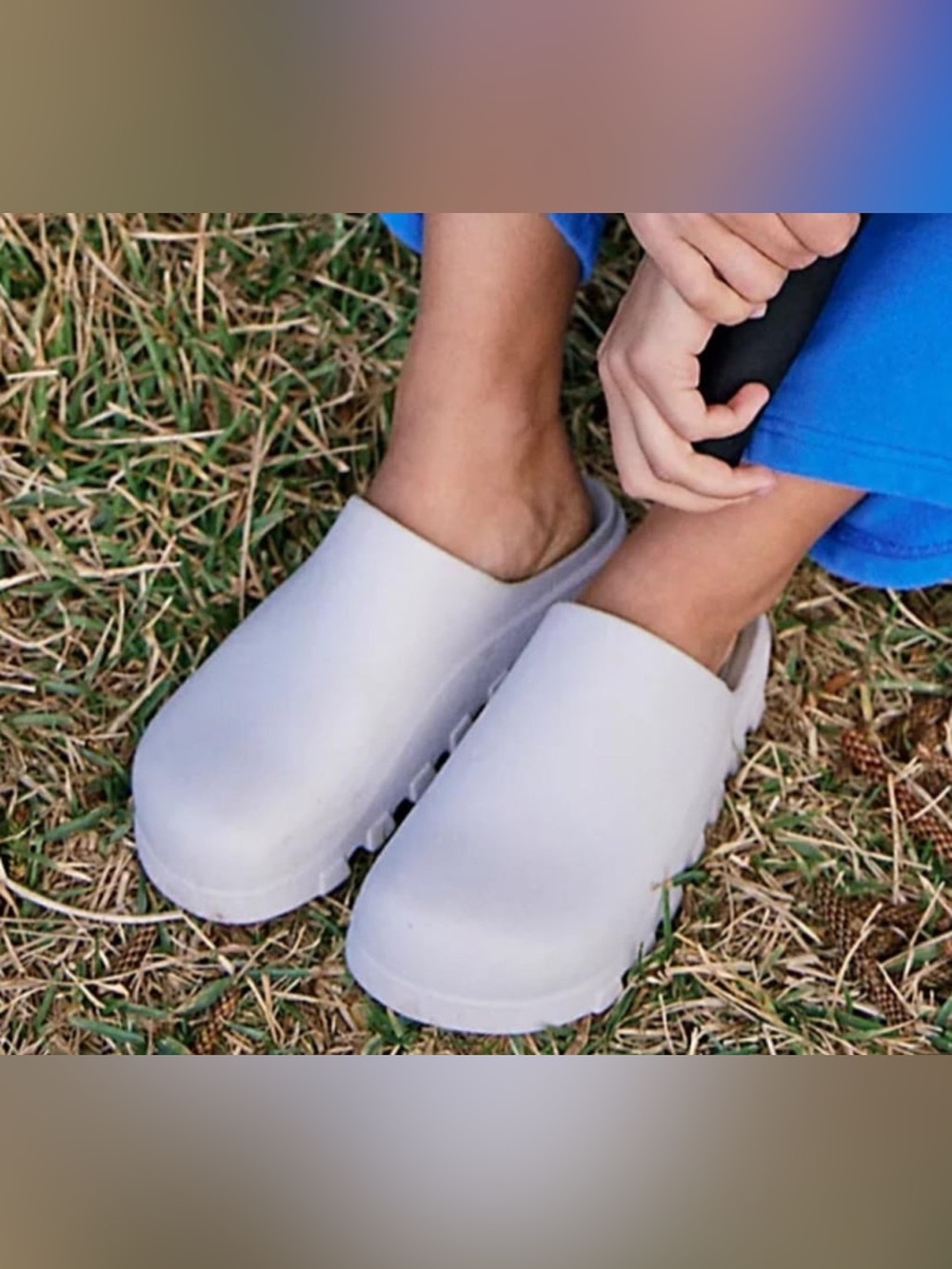 Free People Movement Halftime Clogs Light Grey Sz 35/36 (5.5 - 6)